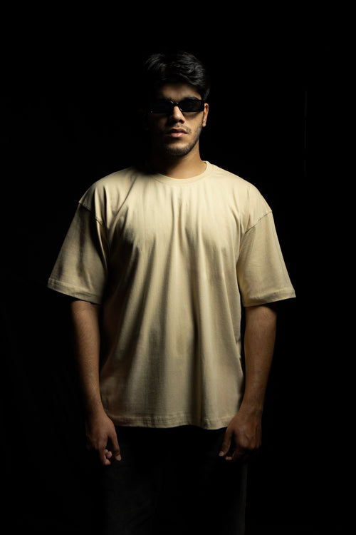 Beige Boxy Oversized Nocturnal T-Shirt
