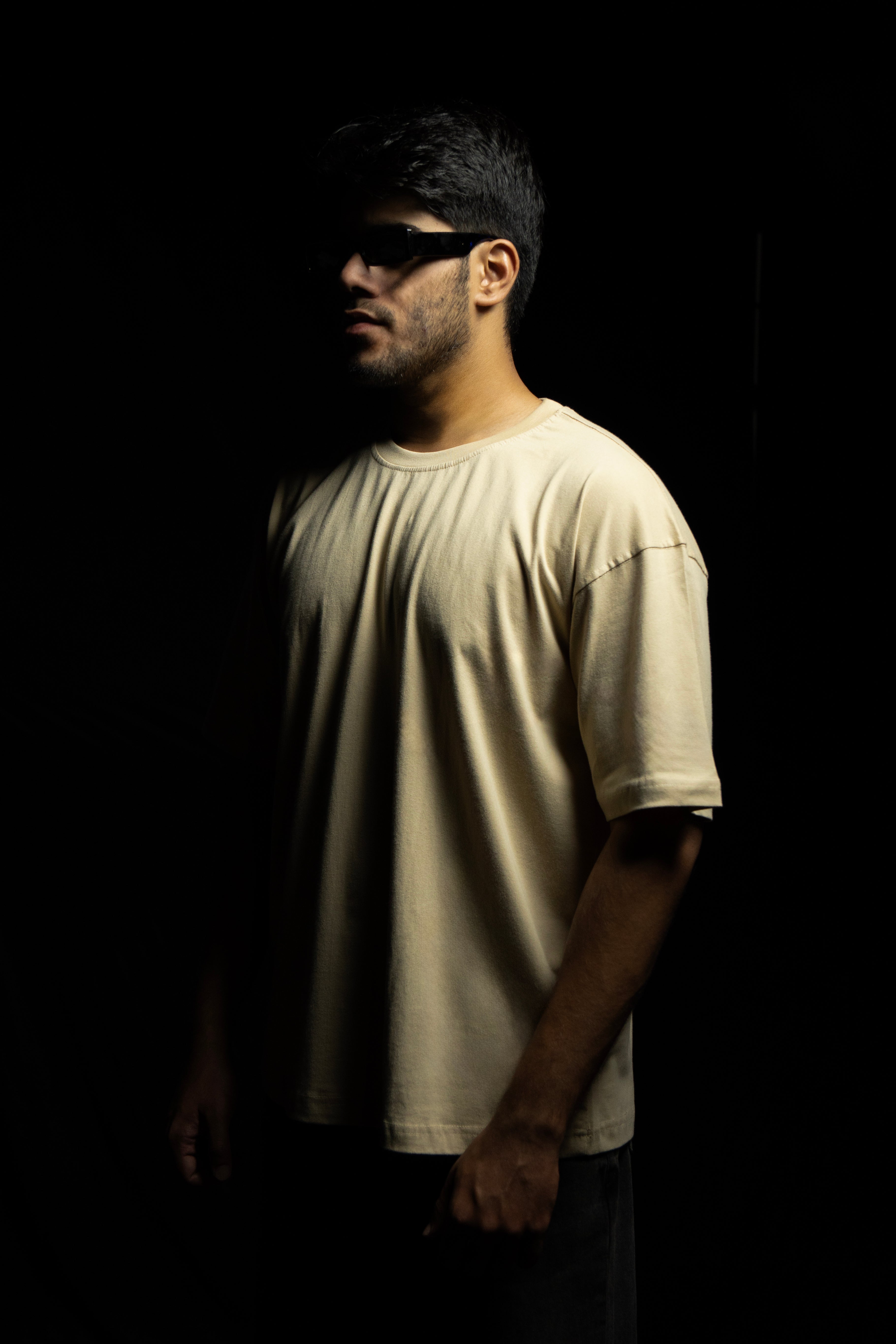 Beige Boxy Oversized Nocturnal T-Shirt