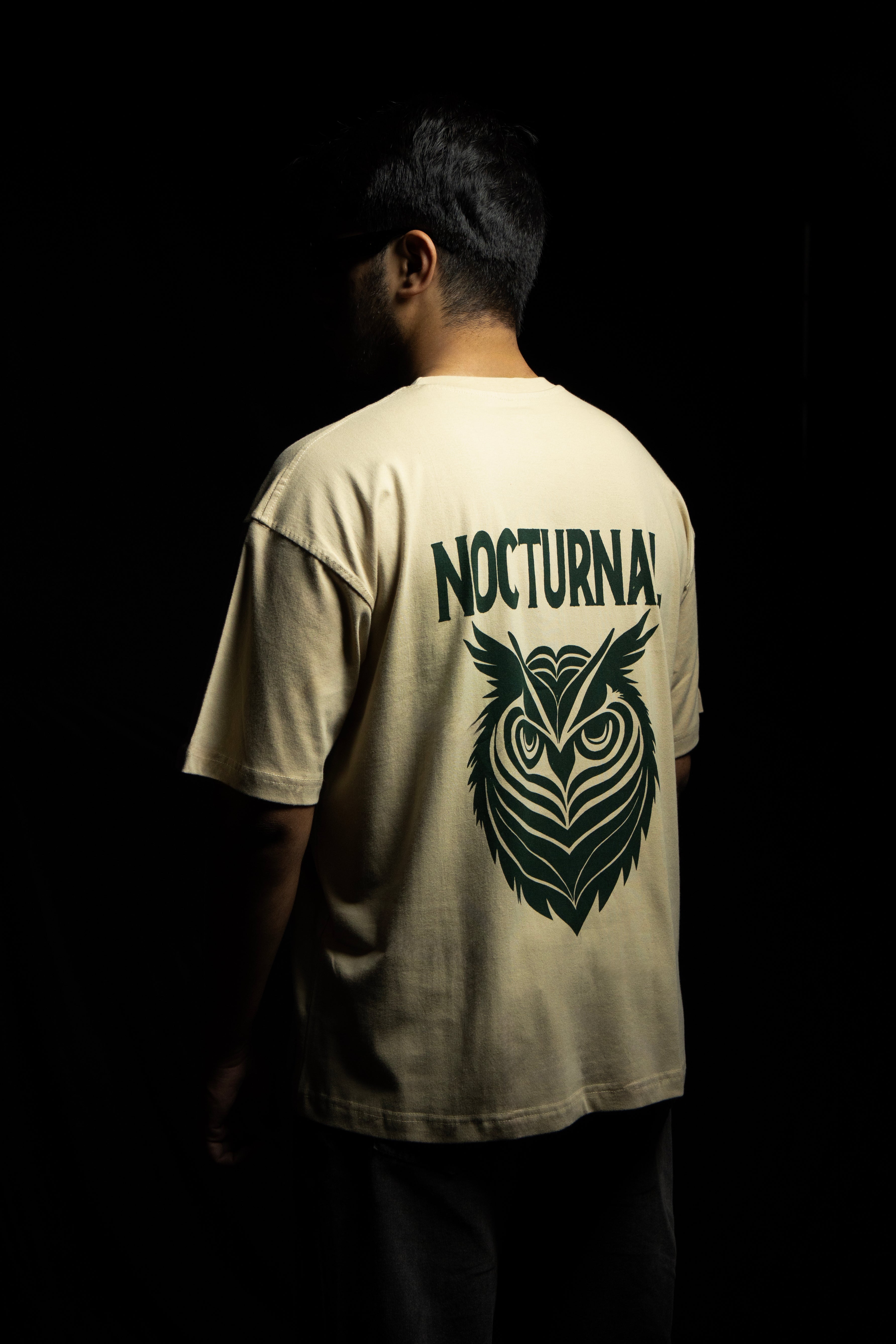 Beige Boxy Oversized Nocturnal T-Shirt